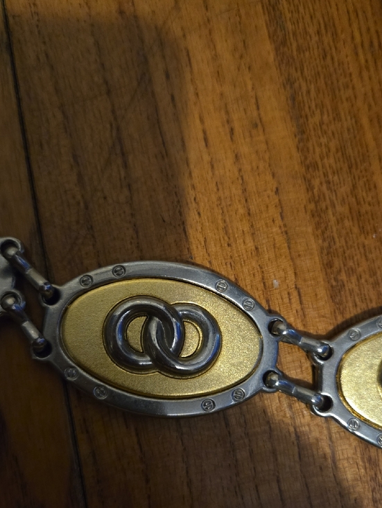 Vintage Gold & Silver Oval Link Belt with Disks main image 6
